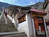 105 Marpha Tashi Lhakhang Gompa I visited Marpha's large impressive gompa, Tashi Lhakhang, which was renovated and enlarged in 1996. The gompa, as are all the buildings in Marpha, is painted with a whitewash that is produced from a special local stone